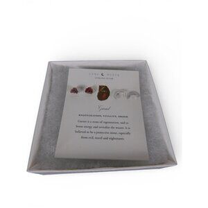 Luna Norte Sterling Silver Garnet Stud Earrings Set